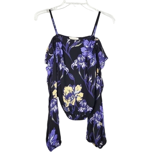 RAMY BROOK floral cold shoulder silk top - Picture 4 of 6